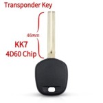 2003-2006 Kia - KK7 Transponder Key TOY40(4D60 Chip)(Aftermarket chip/OEM chip )(No logo)